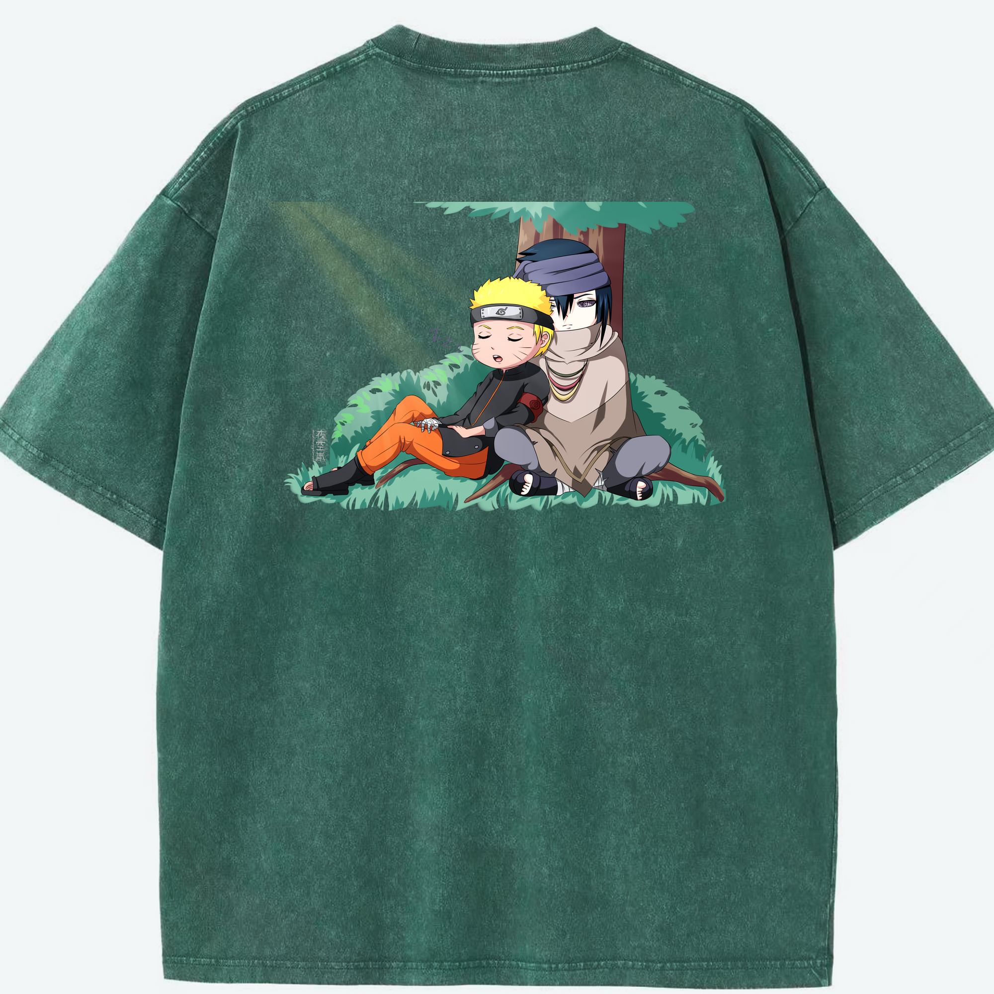 （画像用） NARUTO -ナルト- うずまき ナルト Uzumaki Naruto 綿100% ヴィンテージ風 半袖Tシャツ（背面プリント）
